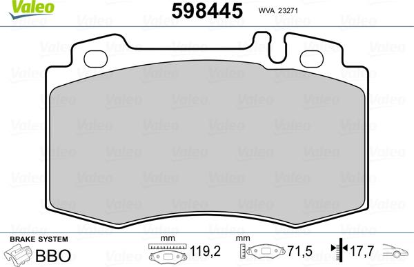 Valeo 598445 - Jarrupala, levyjarru inparts.fi