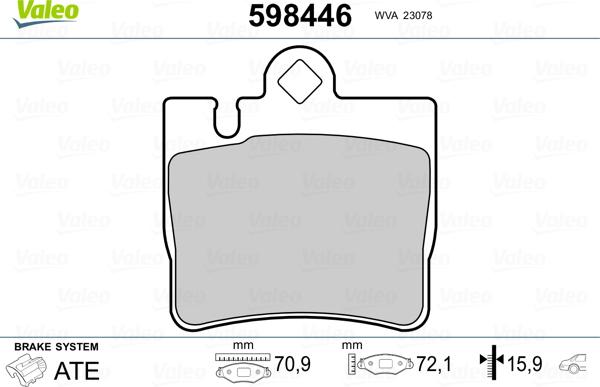 Valeo 598446 - Jarrupala, levyjarru inparts.fi