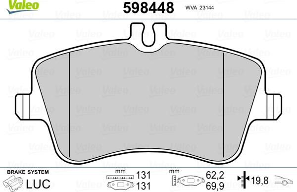 Valeo 598448 - Jarrupala, levyjarru inparts.fi