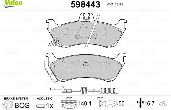 Valeo 598443 - Jarrupala, levyjarru inparts.fi