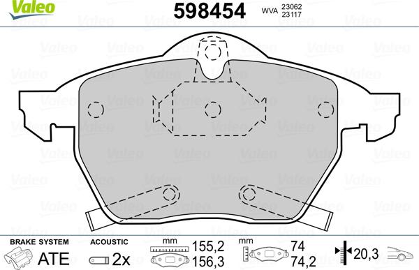 Valeo 598454 - Jarrupala, levyjarru inparts.fi