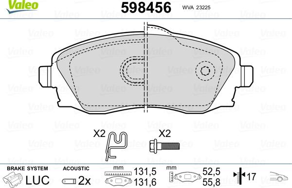 Valeo 598456 - Jarrupala, levyjarru inparts.fi