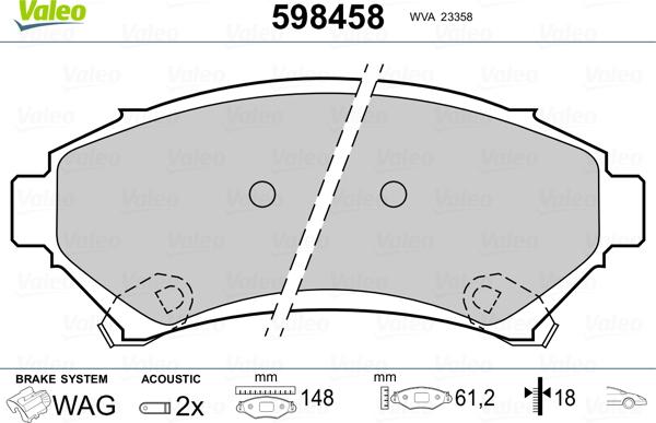 Valeo 598458 - Jarrupala, levyjarru inparts.fi