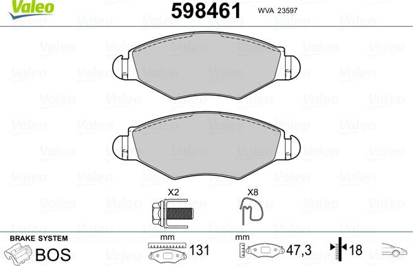 Valeo 598461 - Jarrupala, levyjarru inparts.fi