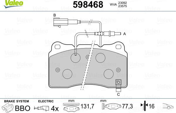 Valeo 598468 - Jarrupala, levyjarru inparts.fi