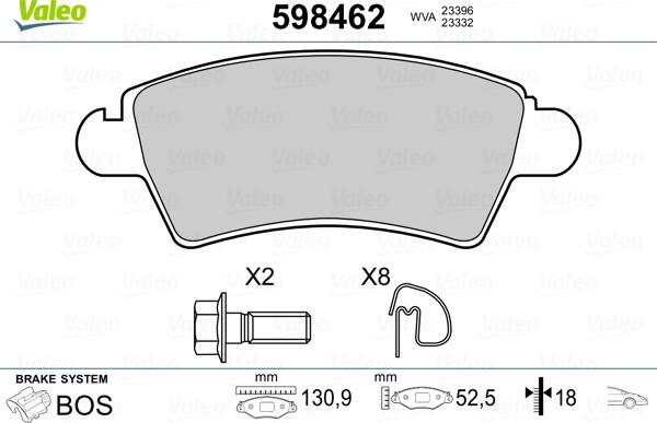 Valeo 598462 - Jarrupala, levyjarru inparts.fi