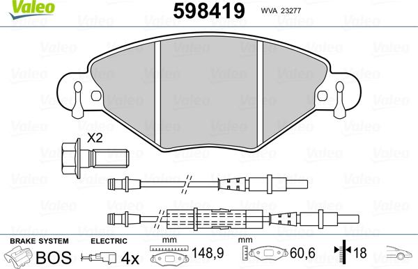 Valeo 598419 - Jarrupala, levyjarru inparts.fi