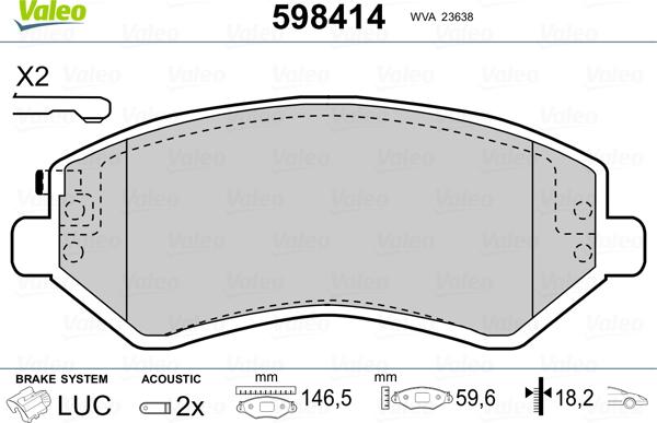 Valeo 598414 - Jarrupala, levyjarru inparts.fi