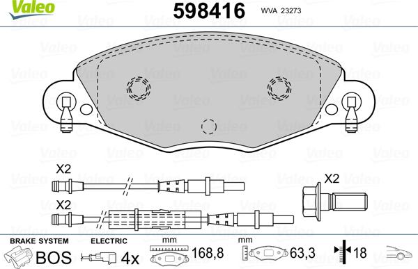 Valeo 598416 - Jarrupala, levyjarru inparts.fi