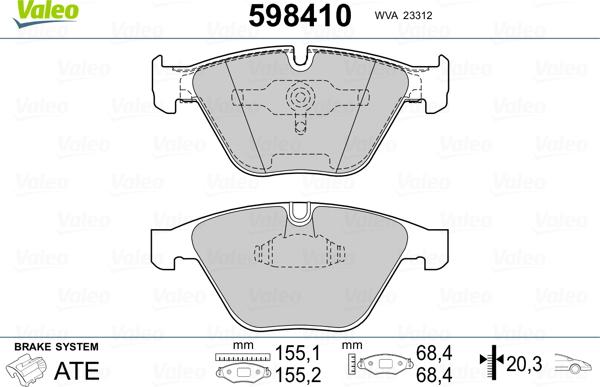 Valeo 598410 - Jarrupala, levyjarru inparts.fi