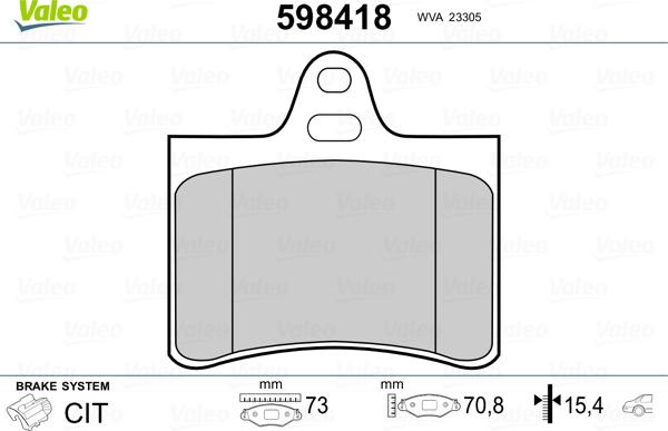 Valeo 598418 - Jarrupala, levyjarru inparts.fi