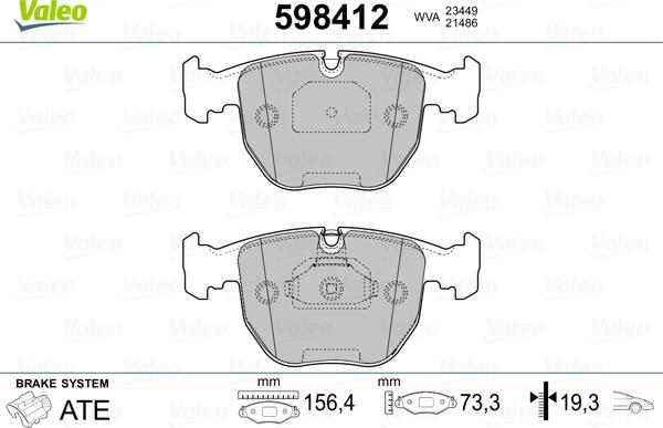 Valeo 598412 - Jarrupala, levyjarru inparts.fi