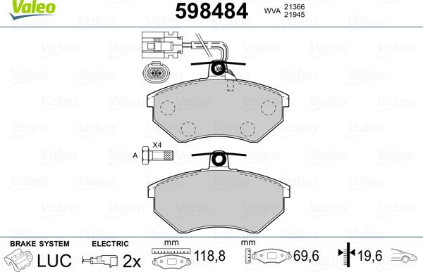 Valeo 598484 - Jarrupala, levyjarru inparts.fi