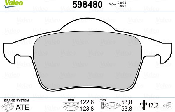 Valeo 598480 - Jarrupala, levyjarru inparts.fi