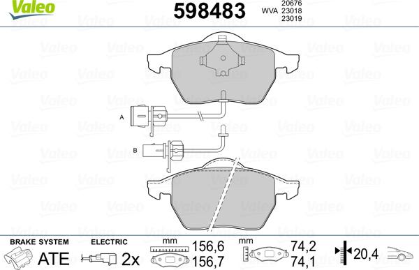 Valeo 598483 - Jarrupala, levyjarru inparts.fi