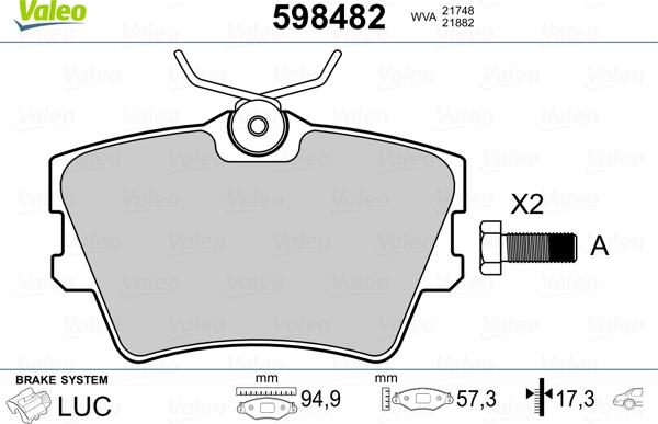 Valeo 598482 - Jarrupala, levyjarru inparts.fi