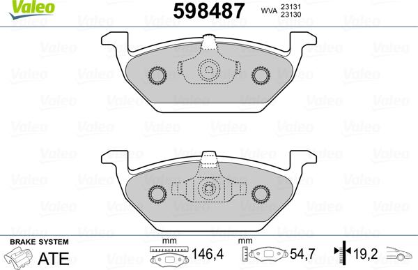 Valeo 598487 - Jarrupala, levyjarru inparts.fi