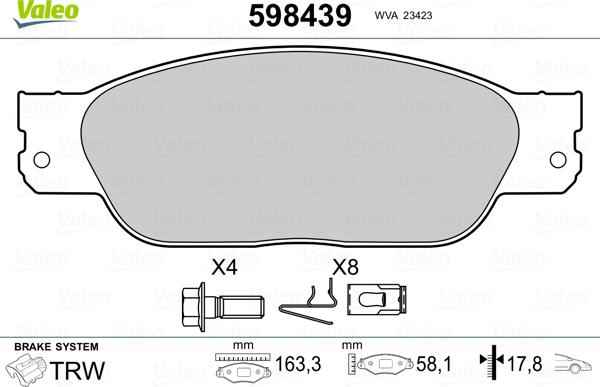 Valeo 598439 - Jarrupala, levyjarru inparts.fi