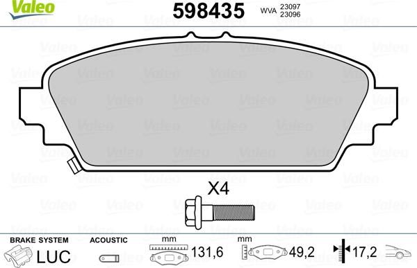 Valeo 598435 - Jarrupala, levyjarru inparts.fi