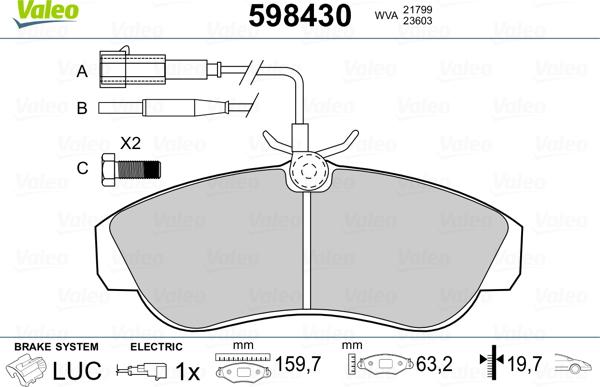 Valeo 598430 - Jarrupala, levyjarru inparts.fi