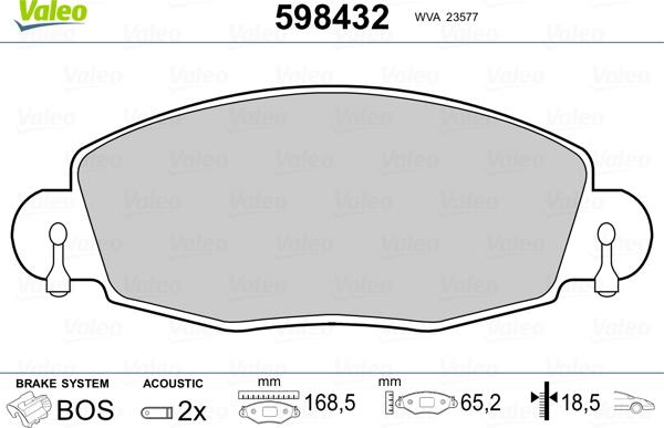 Valeo 598432 - Jarrupala, levyjarru inparts.fi