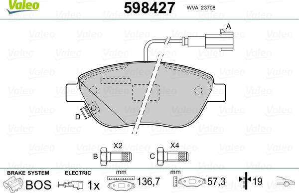 Valeo 598427 - Jarrupala, levyjarru inparts.fi