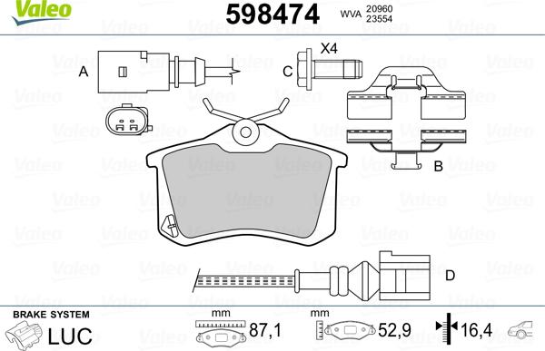 Valeo 598474 - Jarrupala, levyjarru inparts.fi