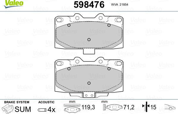 Valeo 598476 - Jarrupala, levyjarru inparts.fi