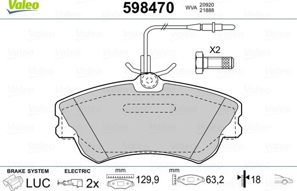 Valeo 598470 - Jarrupala, levyjarru inparts.fi