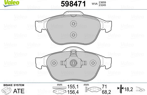 Valeo 598471 - Jarrupala, levyjarru inparts.fi