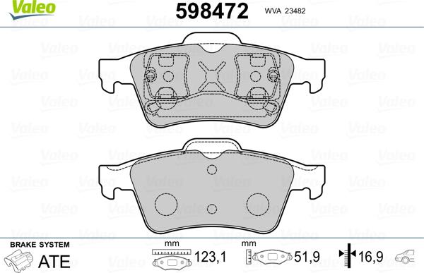 Valeo 598472 - Jarrupala, levyjarru inparts.fi