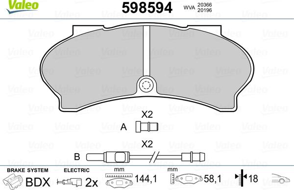 Valeo 598594 - Jarrupala, levyjarru inparts.fi