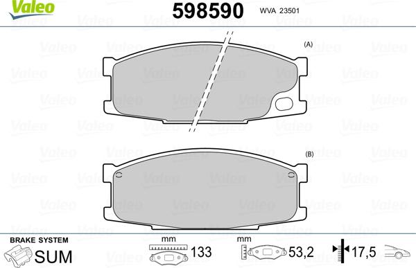 Valeo 598590 - Jarrupala, levyjarru inparts.fi