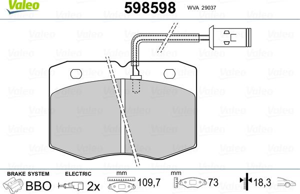 Valeo 598598 - Jarrupala, levyjarru inparts.fi