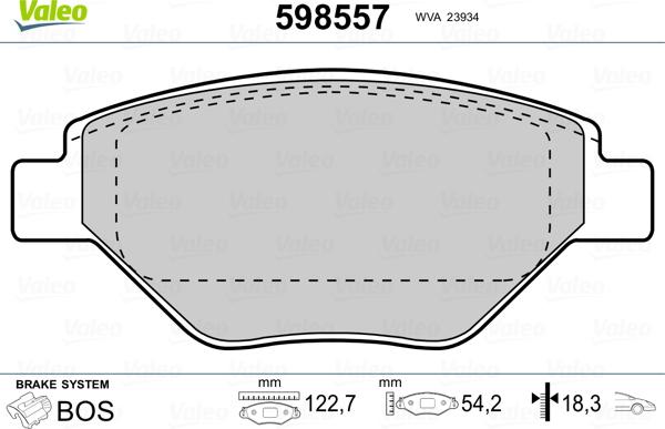 Valeo 598557 - Jarrupala, levyjarru inparts.fi