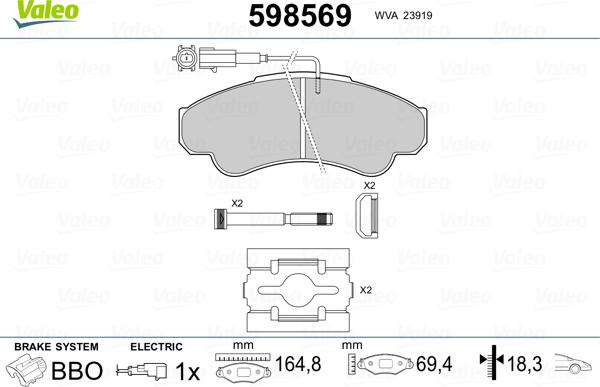 Valeo 598569 - Jarrupala, levyjarru inparts.fi