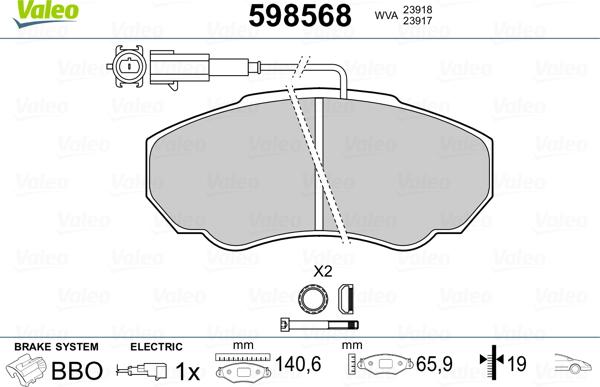 Valeo 598568 - Jarrupala, levyjarru inparts.fi