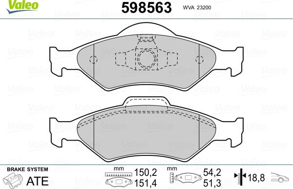 Valeo 598563 - Jarrupala, levyjarru inparts.fi