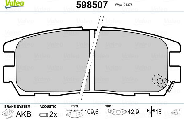 Valeo 598507 - Jarrupala, levyjarru inparts.fi