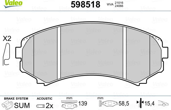 Valeo 598518 - Jarrupala, levyjarru inparts.fi