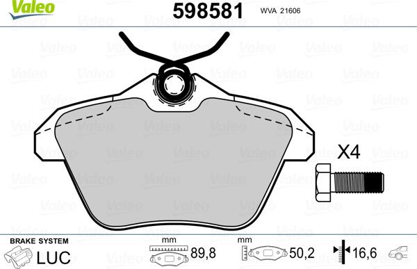 Valeo 598581 - Jarrupala, levyjarru inparts.fi