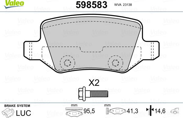 Valeo 598583 - Jarrupala, levyjarru inparts.fi