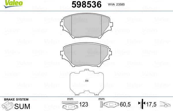 Valeo 598536 - Jarrupala, levyjarru inparts.fi