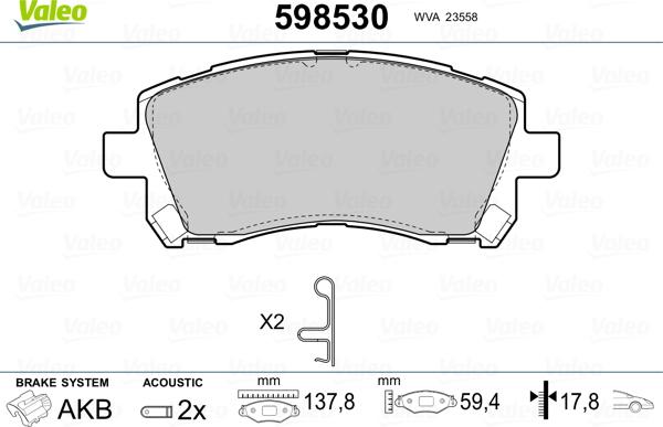 Valeo 598530 - Jarrupala, levyjarru inparts.fi