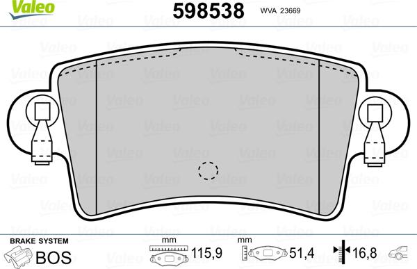 Valeo 598538 - Jarrupala, levyjarru inparts.fi