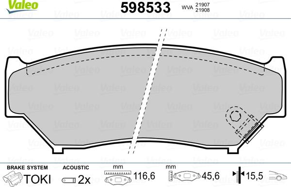 Valeo 598533 - Jarrupala, levyjarru inparts.fi