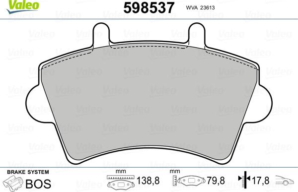 Valeo 598537 - Jarrupala, levyjarru inparts.fi