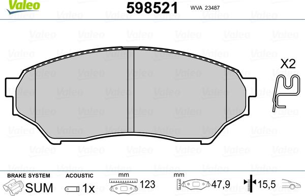 Valeo 598521 - Jarrupala, levyjarru inparts.fi