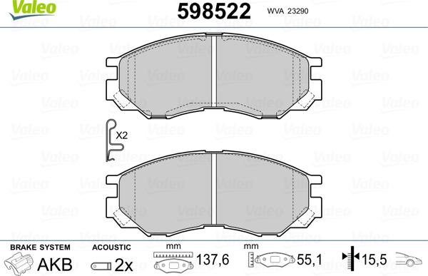 Valeo 598522 - Jarrupala, levyjarru inparts.fi