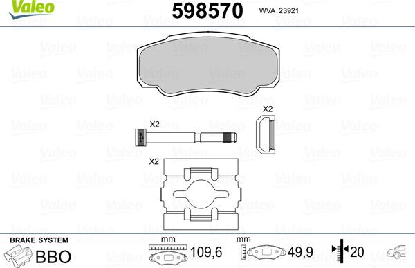 Valeo 598570 - Jarrupala, levyjarru inparts.fi